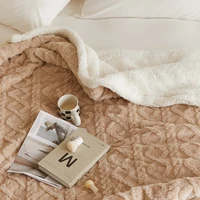 soft lamb wool blanket winter bed sheet office leisure nap blanket sofa throw blankets double layer warm cashmere coral bedding