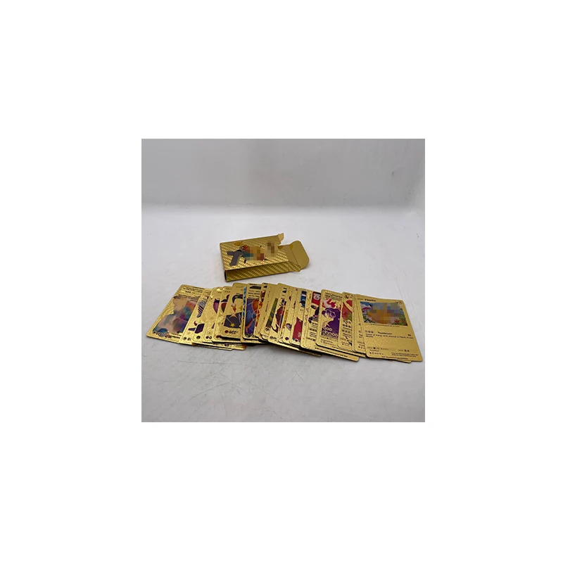 

55 pcs/box Gold Black Silver Ppkemones Card Anime Collection Battle Trainer Card Pockets For Children Toys Birthday Gifts