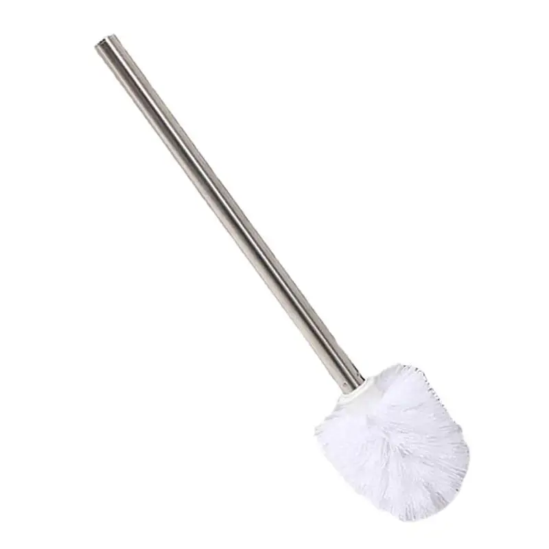 

Пластиковая щетка для унитаза с ручкой из нержавеющей стали, инструменты для чистки с мягкой щетиной для ванной комнаты