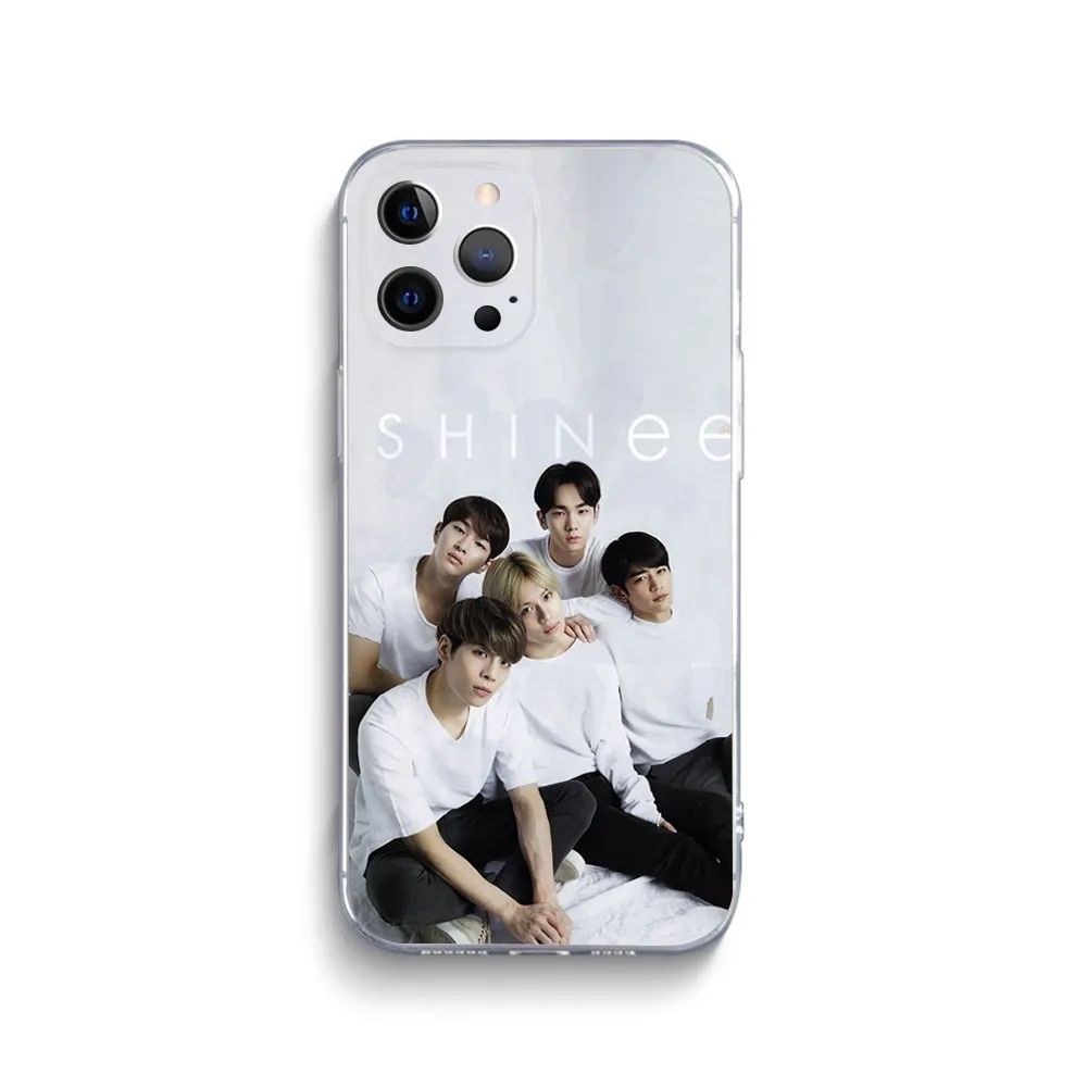 Корейский чехол для телефона Kpop S-Shinee iPhone 15 14 13 12 11 Plus Pro Max XR XS X 7 8 SE мини-прозрачный