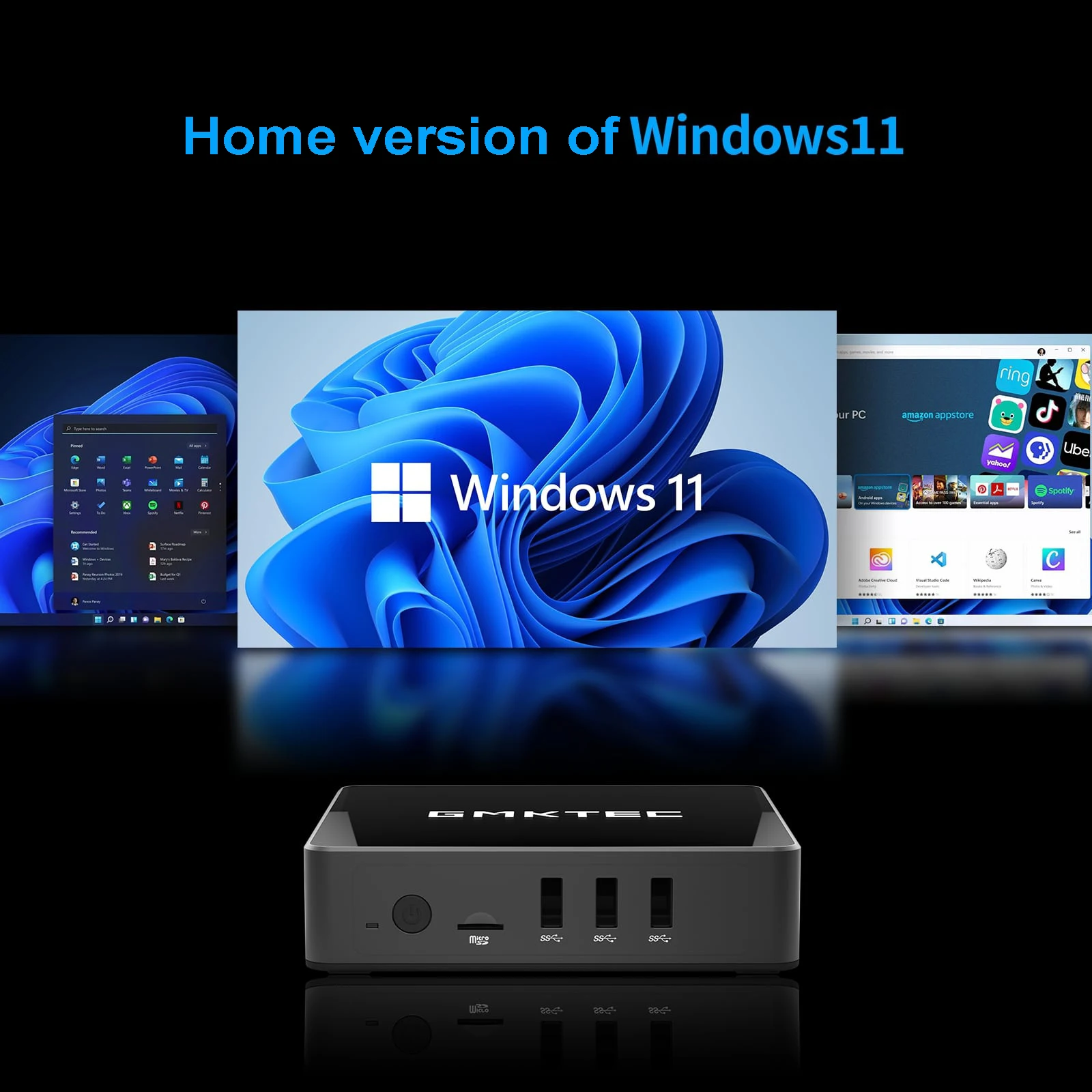 GMK KB3 4K Windows 11 Intel Celeron J4125 четырехъядерный мини-ПК LPDDR4 8 Гб 128 ГБ 256 512 SSD WIN11