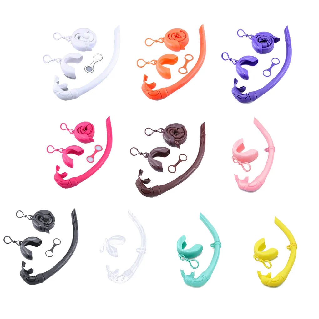 

Unisex Professional Folding Snorkeling Tube Diving Roll up Wet Breathing Hose Outdoor Equipment Snorkel Gear Accessories