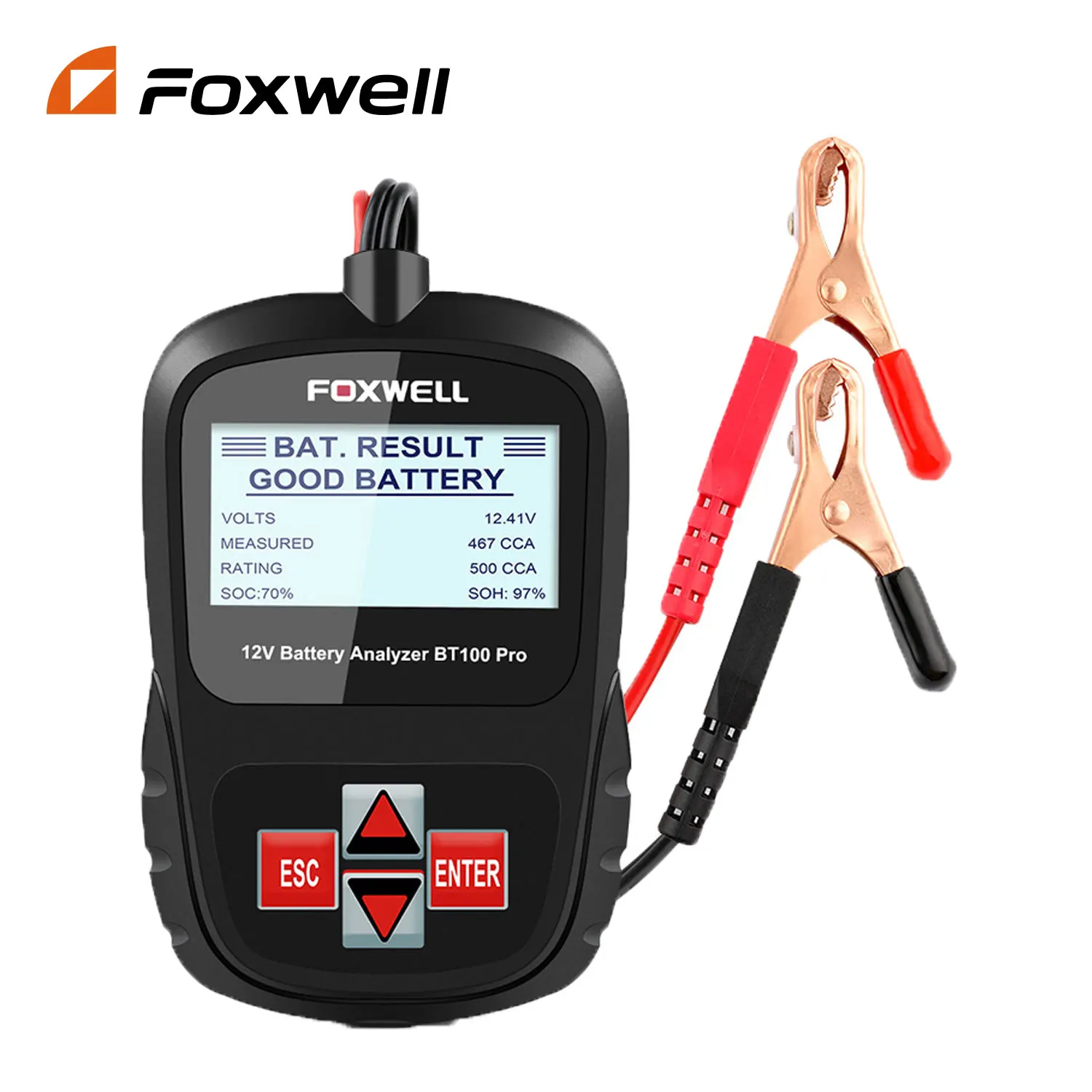 Анализатор автомобильных аккумуляторов FOXWELL BT100 Pro 12 В 100-1100CCA |