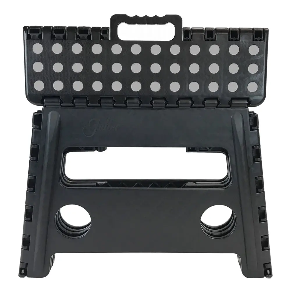 

12 inch Step Stool Black with Gray Dots