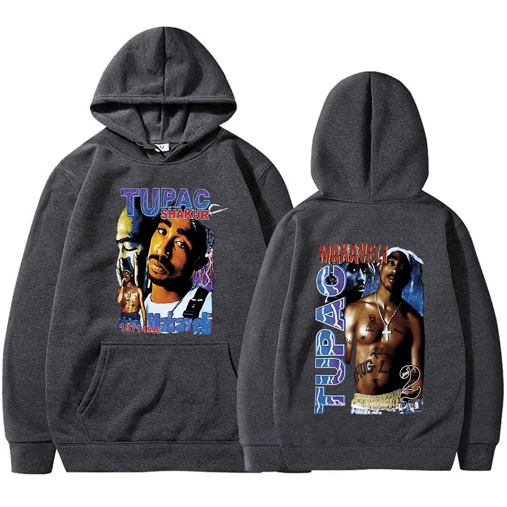 Толстовка Rapper Tupac 2pac для мужчин и женщин винтажный свитшот с капюшоном в стиле