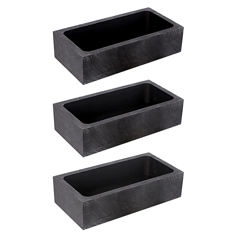

3 Pieces High Purity 1 KG Graphite Ingot Mold Crucible Mould For Melting Casting Refining Gold Silver Metal Other Metal