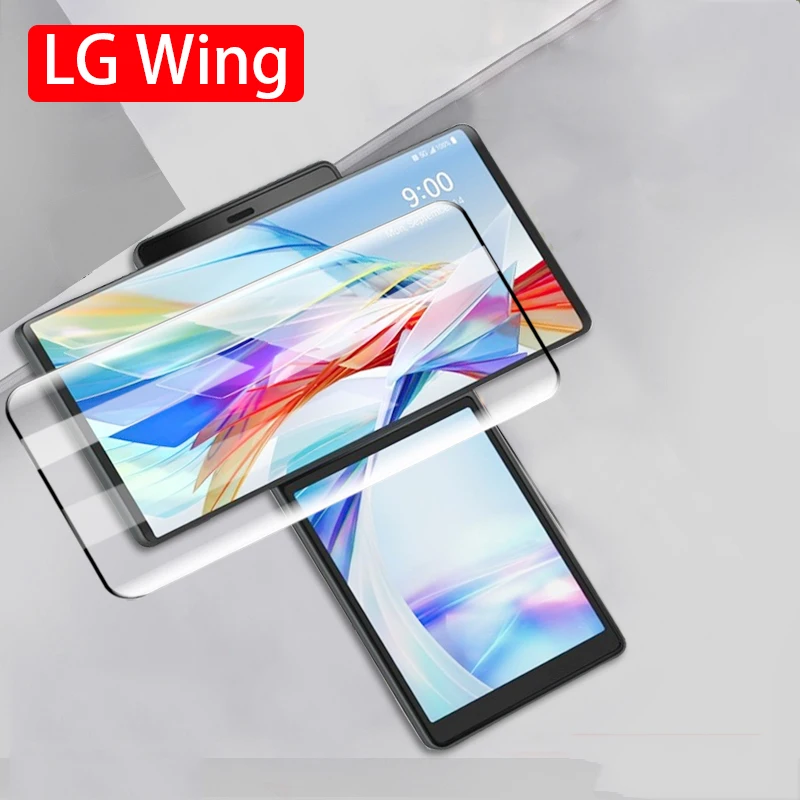 3D изогнутый край Полное покрытие 9H закаленное стекло для LG Wing 5G Защита экрана