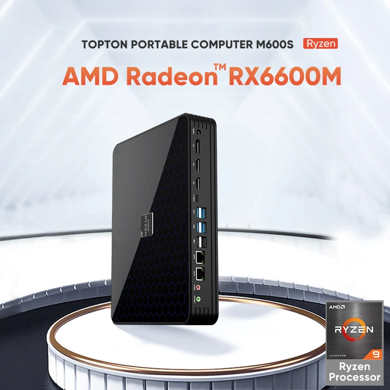 

2023 Mini Gaming PC AMD Ryzen 9 5900HX Radeon RX 6600M 8G GDDR6 Windows 11 2*DDR4 NVMe SSD Dual LAN Desktop Gamer Computer WiFi6