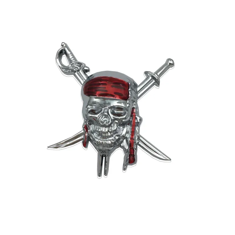 NEW 3D Metal Pirates Skull Captain Jack Badge Car Sticker Emblem Tail Decal For Bmw Mercedes Benz Suzuki Mazda Accessories |
