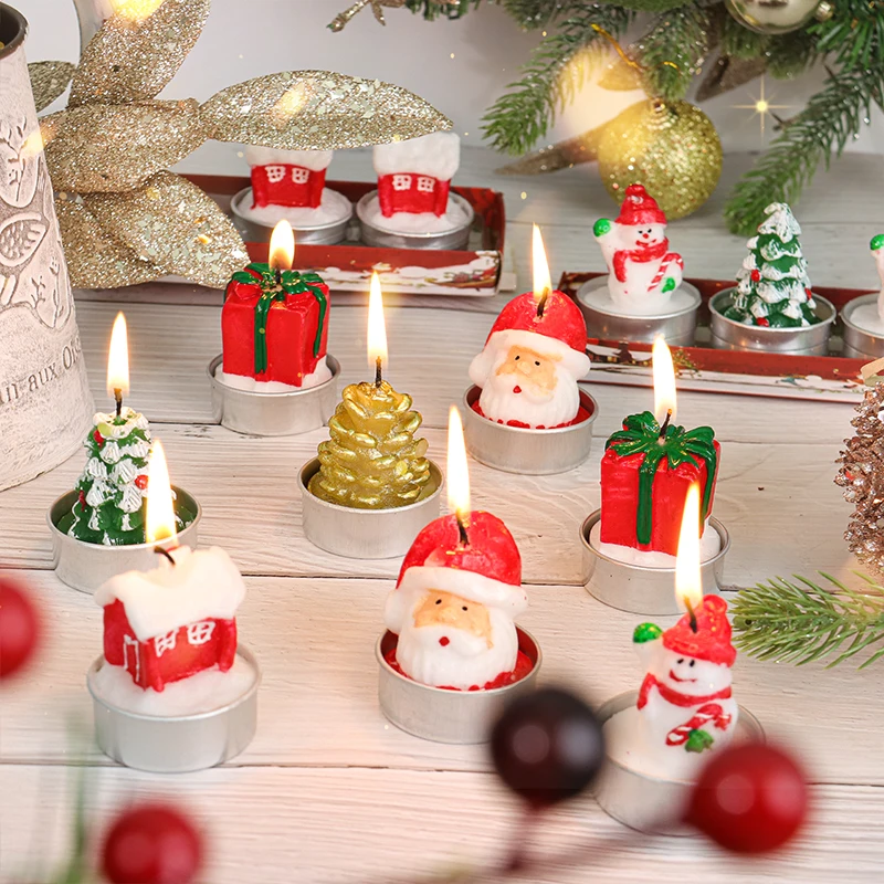 

Merry Christmas Candles 3PCS Home Hotel Restaurant Christmas Decorations New Year Holiday Party Dinner Decorations 2023 Dropship