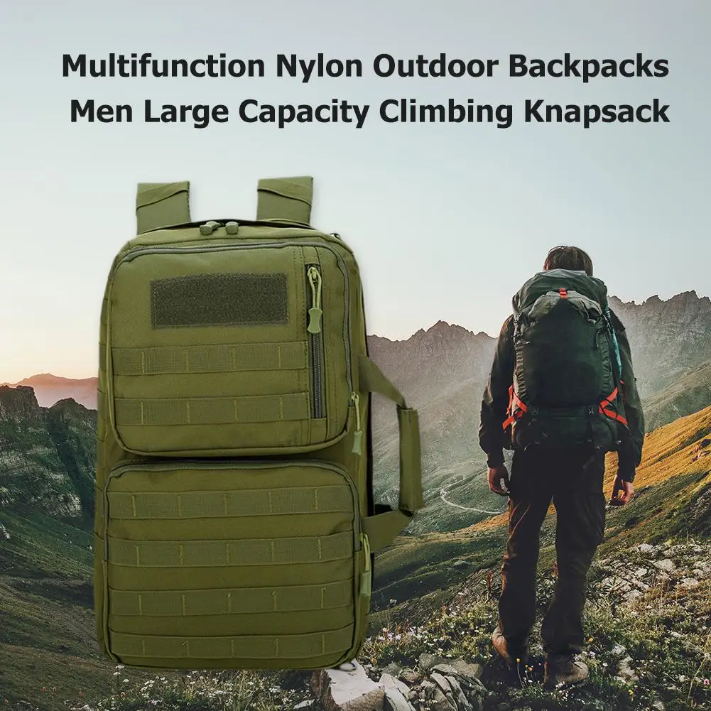 

Hot Sale Outdoor Bags Skillful Manufacture Large Capacity Molle Rucksack Men Nylon Climbing Knapsack Camping Backpacks