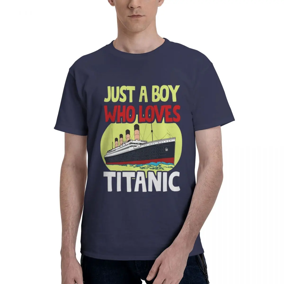Just A Boy Who Loves Titanic Ship Lover y2k Мужская дизайнерская одежда Хлопковые топы с 3D принтом