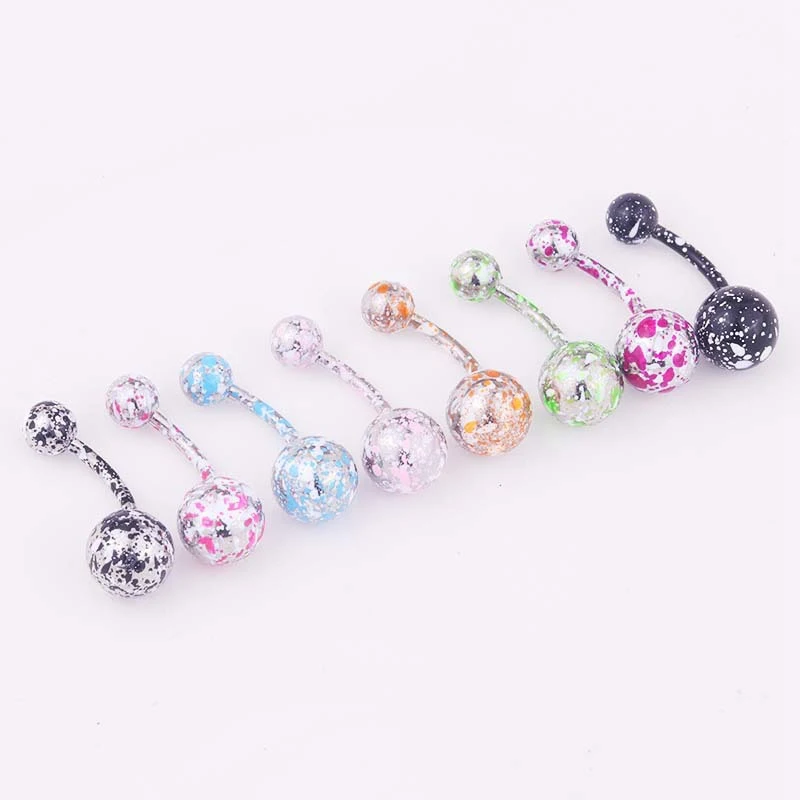 

Funky Belly Bar Crystal Body Piercing Boho Bohemian Navel Bar Button Ring