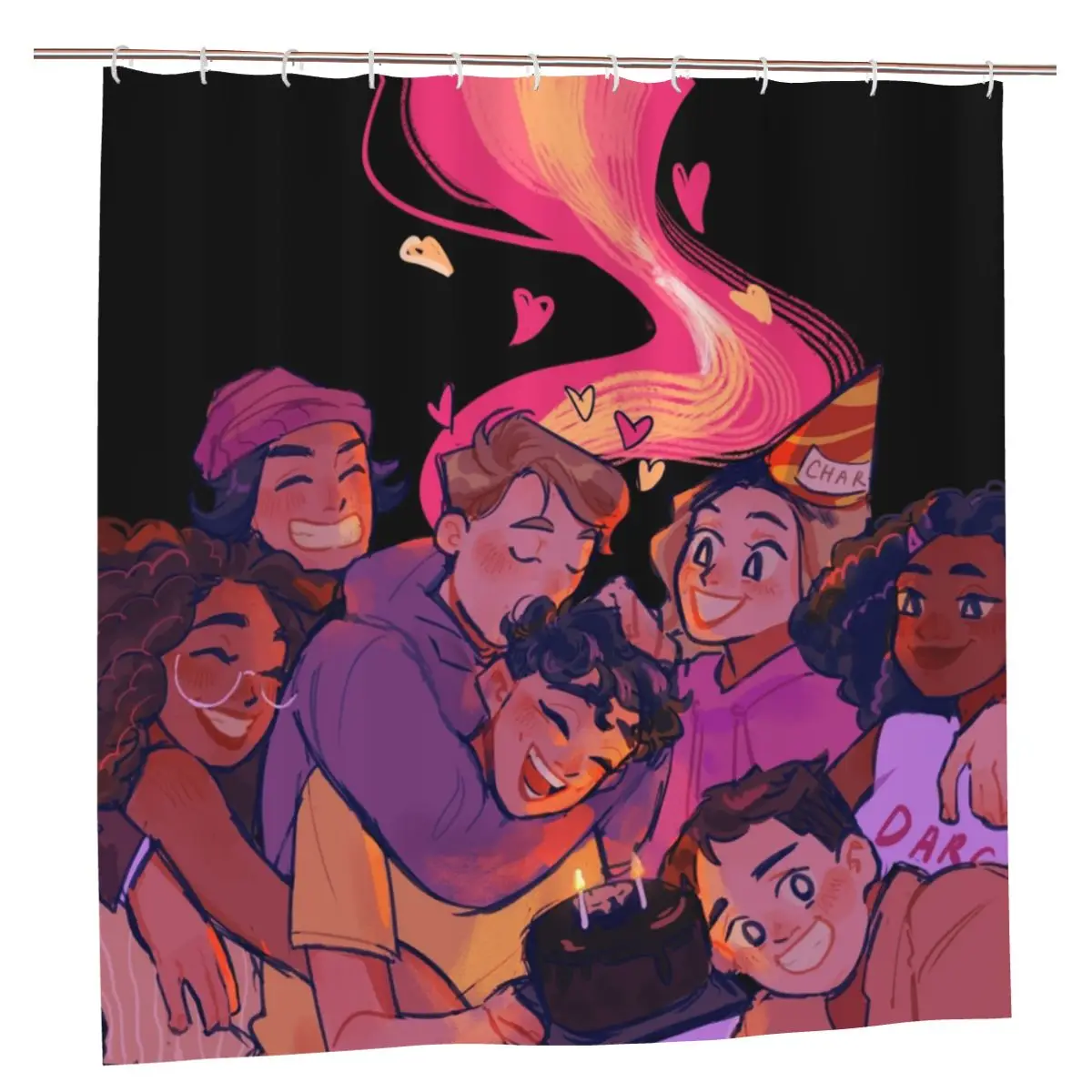 

Занавески для ванной комнаты с 12 крючками