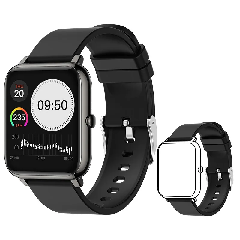 

Fully touch P22 smart watch bracelet large screen watch blood pressure heart rate blood oxygen sports bracelet.