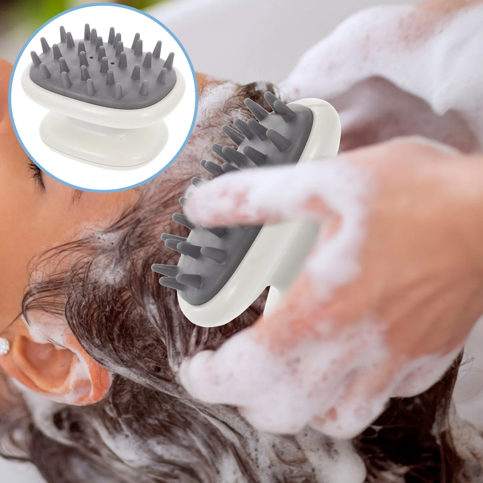 

Brush Hair Scalp Shampoo Scrubber Head Silicone Shower Dandruff Rubber Exfoliating Brushes Body Exfoliator Cleansing Washing