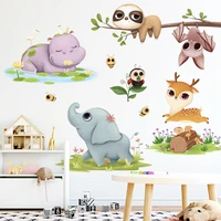 elephant vinyl wall posters self adhesive wallpapers cartoon animal wall stickers for kids childrens room decor wall posters