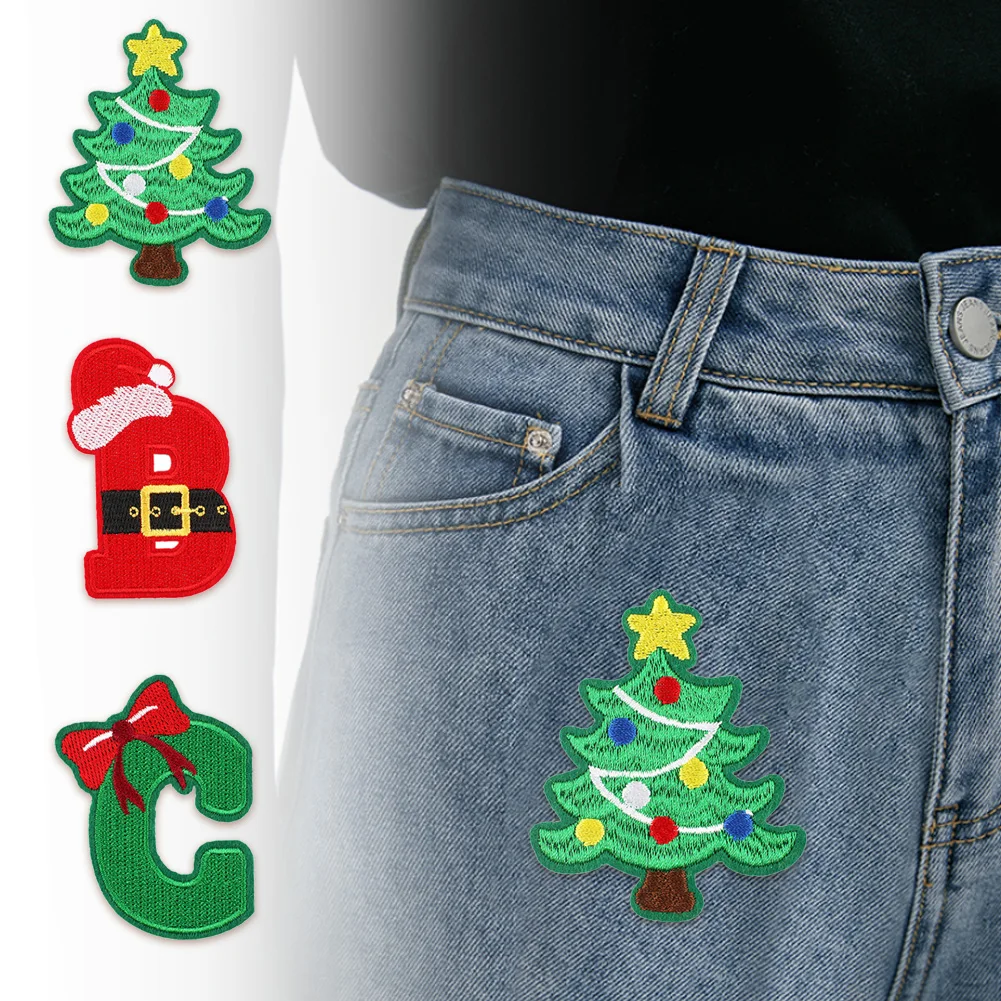 

Cute Cartoon Christmas Series Embroidery Badge Stickers Clothes Decoration Shoes And Hats Repair Holes Patch Stickers Wild Cloth
