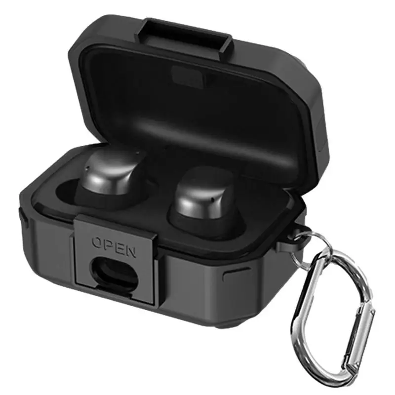 

Protective Case For True Wireless 3Earbuds Case Cover Shockpoof Wireless Earphone Case With Anti Loss Hook Safety Lock