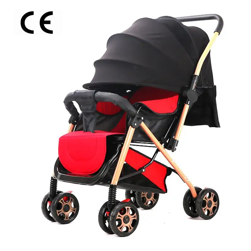 Luxury Baby Stroller 2in1 Lightweight Portable Travel Baby Carriage Folding Prams Aluminum Frame High Landscape baby Berceau