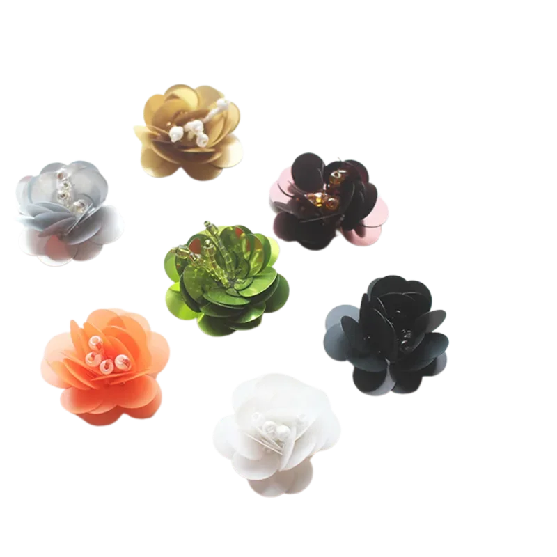 Патчи с блестками и цветами размером 4 см аппликация со стразами для вышивания