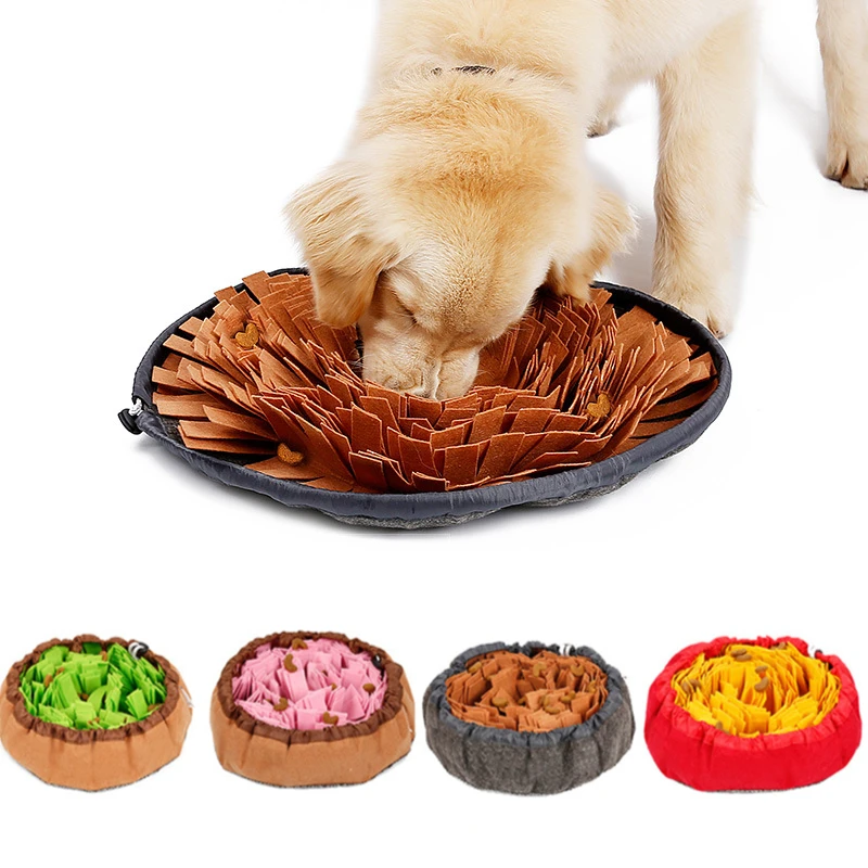 

Interactive Pet Dog Toys Round Pet Sniffing Pad Washable Training Blanket Feeding Mat Piecing Multi-color Dog Toys