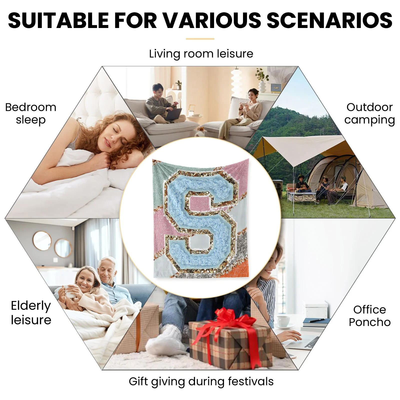 Кашемировое одеяло S золотисто-синее