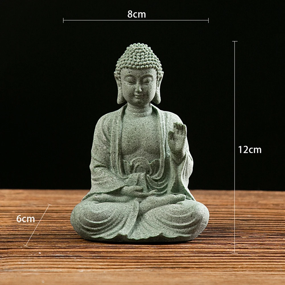 

Buddhist Ornament Garden Fish Tank Decoration Sitting Buddha Resin Stone Zen Effect Buddhist Figurines Sandstone Artwork