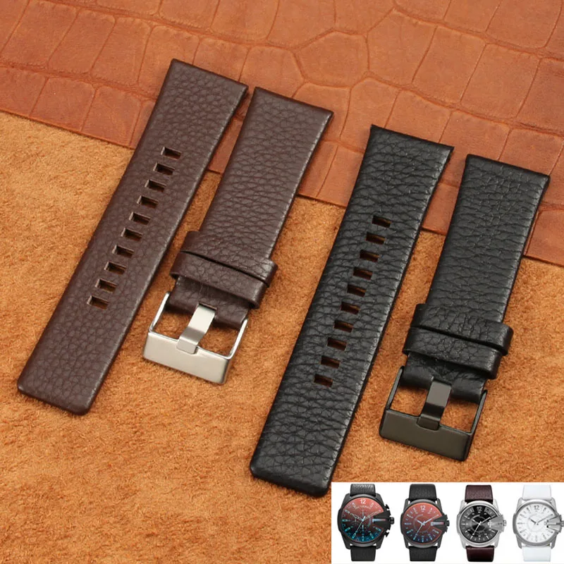 Кожаный ремешок для часов Diesel мужской dz4323 1657 4318 с рисунком личи 24 мм 26 27