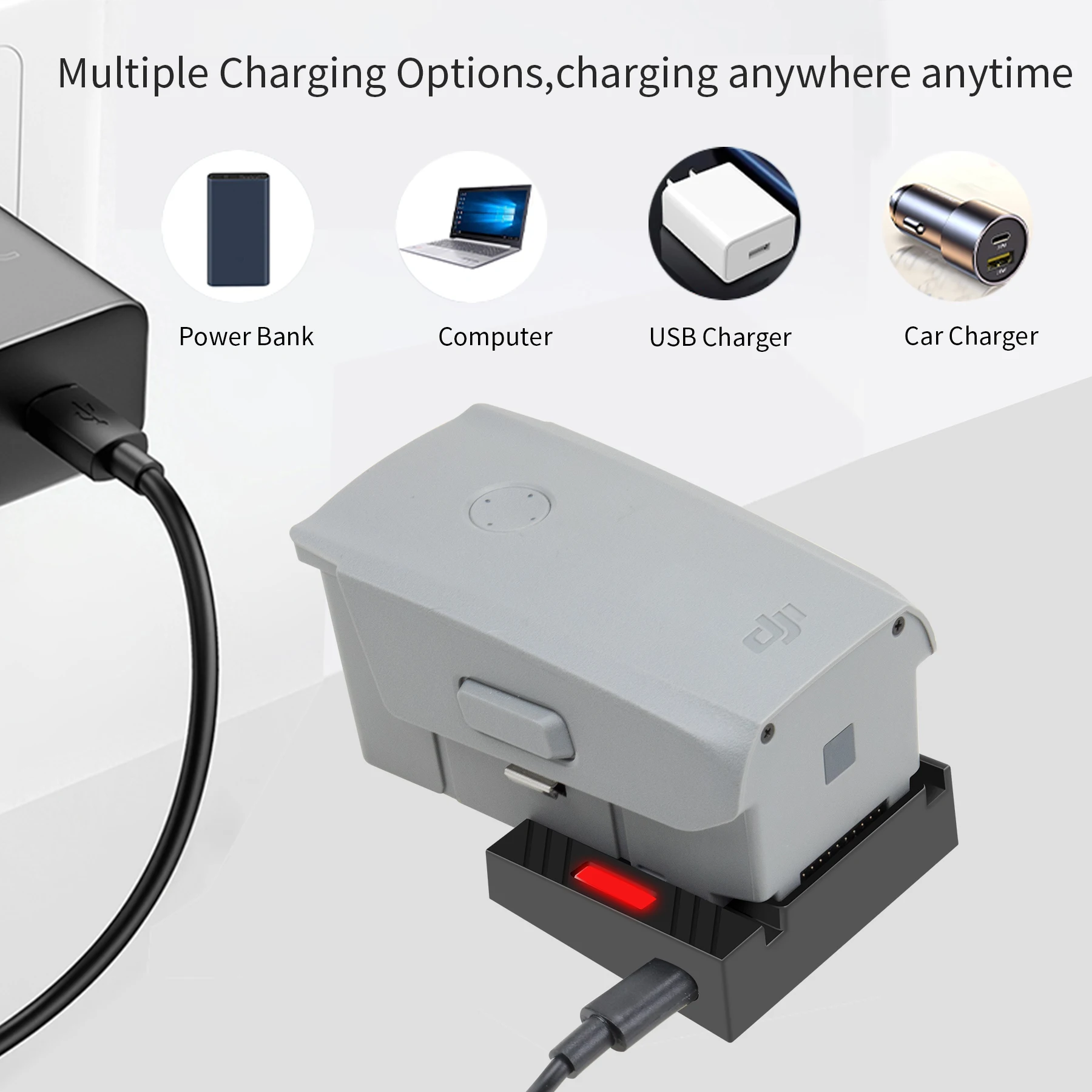 Зарядное устройство для батареи дрона быстрого заряда Quick Charge USB Charging для аксессуаров DJI Mavic Air 2S/Air 2.