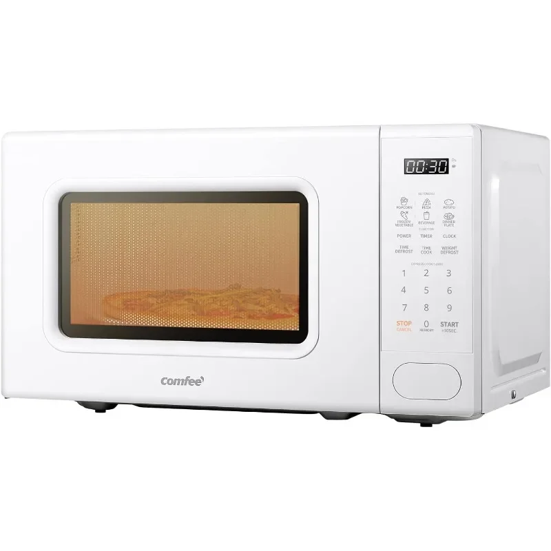 

Retro Microwave With 11 power levels, Fast Multi-stage Cooking, Turntable Reset Function Kitchen Timer