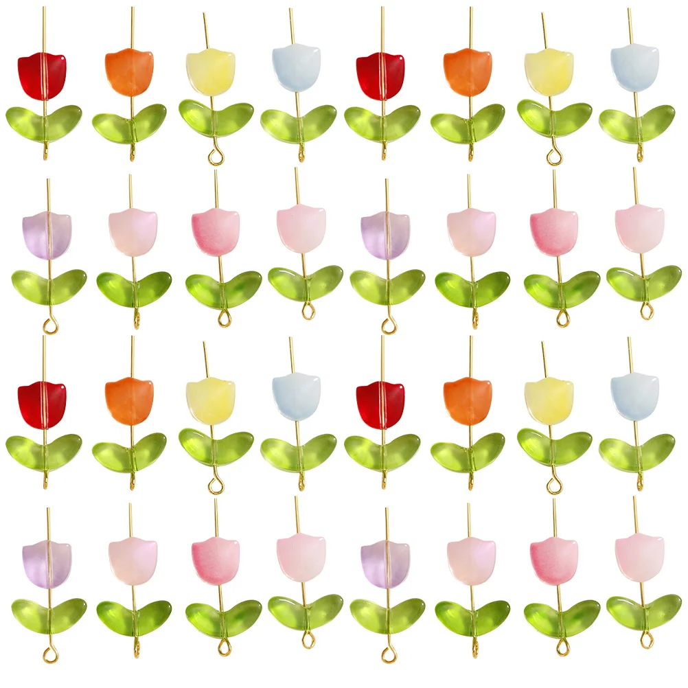 

Tulip Beads DIY Craft Glass Small Hole Space Jewelry Making Loose Bracelets Crafts