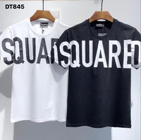 free shipping classic gothic mens womens o neck short sleeve t shirt letter printing cotton casual t shirt dsquared2