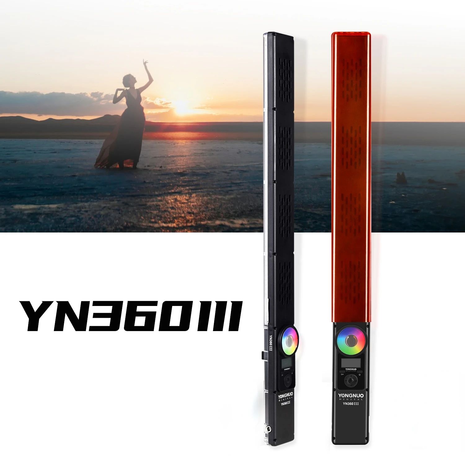 

YONGNUO YN360III 3200-5500K Bicolor+RGB Full Color Handheld LED Video Light Dimmable Fill Bar Touch Adjusting Mode