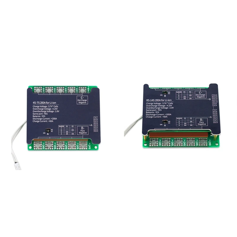 

MAXKGO BMS Li-Ion Battery 4S 5S 6S 7S 8S 10S 12S 13S 14S 12V-24V 200A Pack Balance Protection Board For 18650 Battery