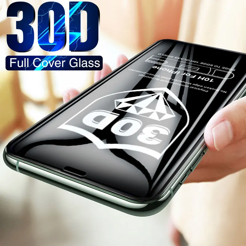

30D Full Cover Tempered Glass On For iPhone 11 Pro Max 12 13 X XR XS Max 12 mini Screen Protector For iPhone 6 6s 7 8 Plus Film