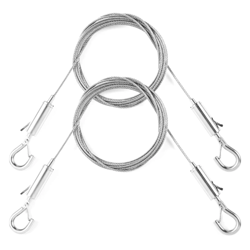 

E5BE 2pcs Heavy Duty Picture Hanging Wire Replacement Adjustable Stainless Steel Wire Hanging Rope Hardware Easy to Use