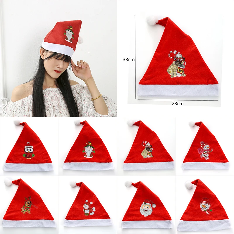 

Diamond Painting DIY Christmas Hat Adults Kids Christmas Decorations For Home Xmas Santa Claus Gift Warm Winter Cap Navidad Noel