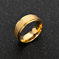 stainless steel couple glossy gold ring couple frosted pair ring european and american high quality new wedding mens jewelry