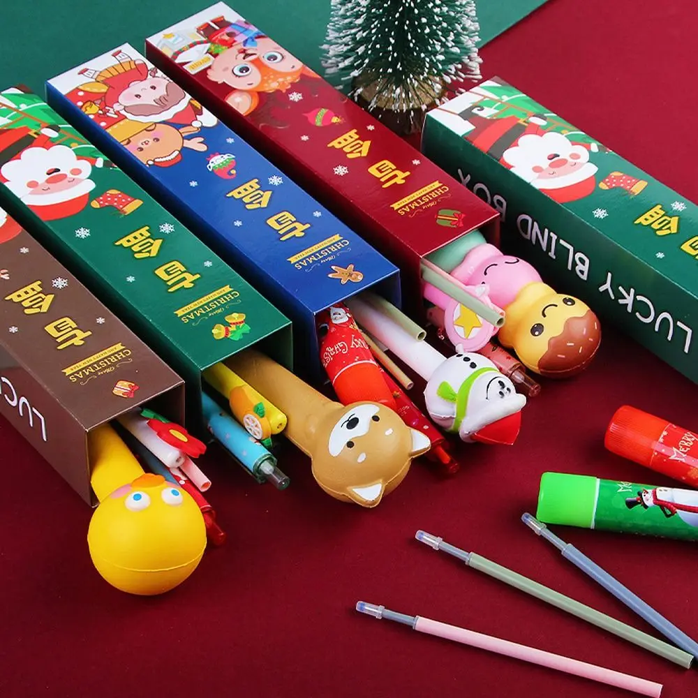 

Рождественский подарок, канцелярские принадлежности, ручка-сжималка, гелевая ручка, рождественский подарок, коробка на удачу, Рождественская ручка-коробка