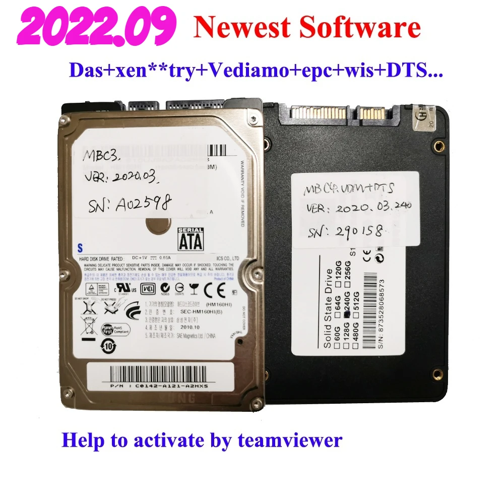 2022.12 MB STAR SD C4 C5 C3 New Software With HHT WIN10 64bit For SD Connect Star Diagnosis Compact 4 Car Diagnostic Tool