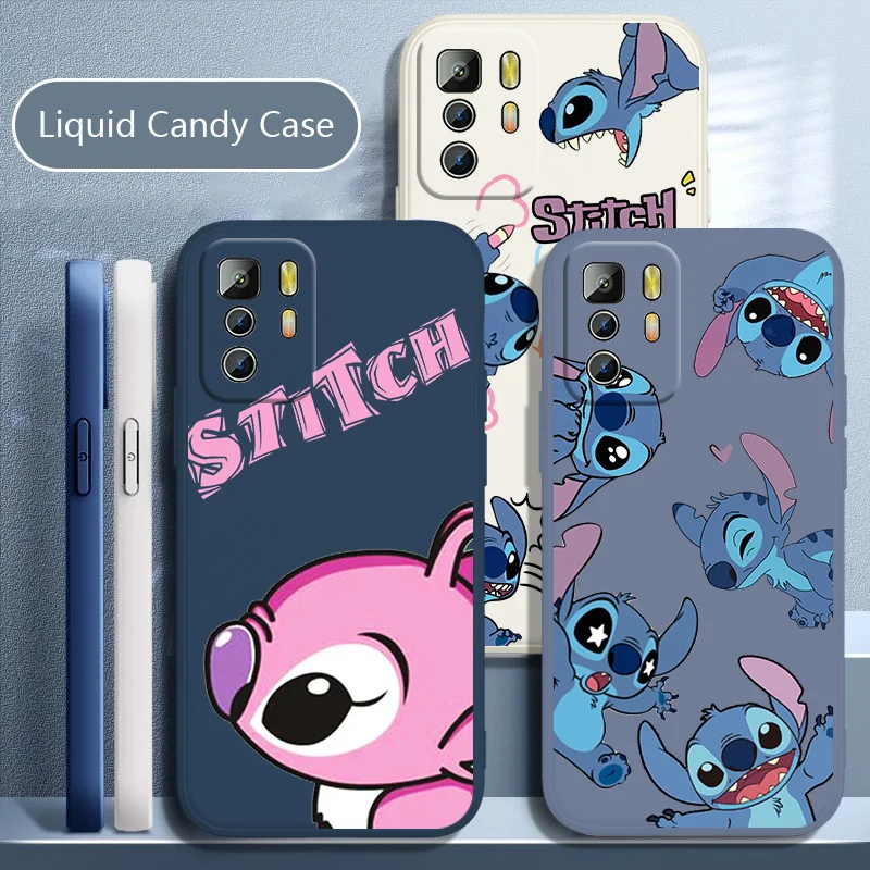 

Lilo & Stitch Cartoon Disney Phone Case For Xiaomi Redmi Note 11T 11 11S 10T 10 9T 9S 9 8T 8 7 6 5 Pro Liquid Rope Funda Cover