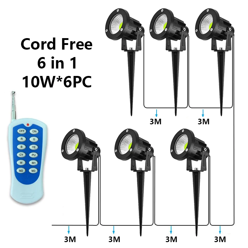 Беспроводной пульт дистанционного управления RGB светодиодный садовый