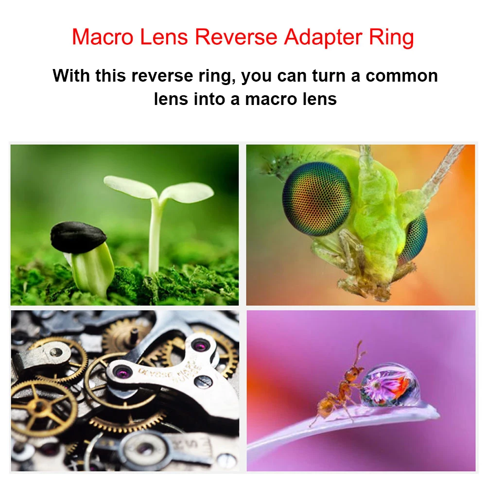 Для Pentax K Mount Macro Reverse Adapter Ring 49/ 52/ 55/ 58/ 62/ 67/ 72/ 77 мм для Камеры |