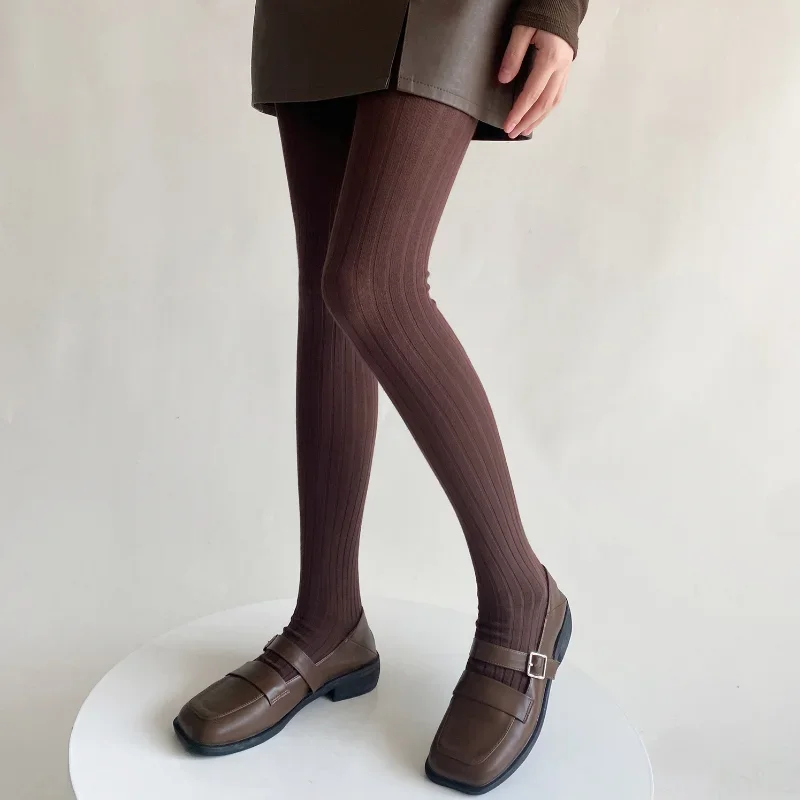 Новые осенне-зимние колготки женские сексуальные полосатые чулки до бедра
