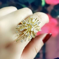 leeker luxury zircon flower rings for women rose gold color adjustable size ring on finger jewelry wedding accessories zd1 xs7