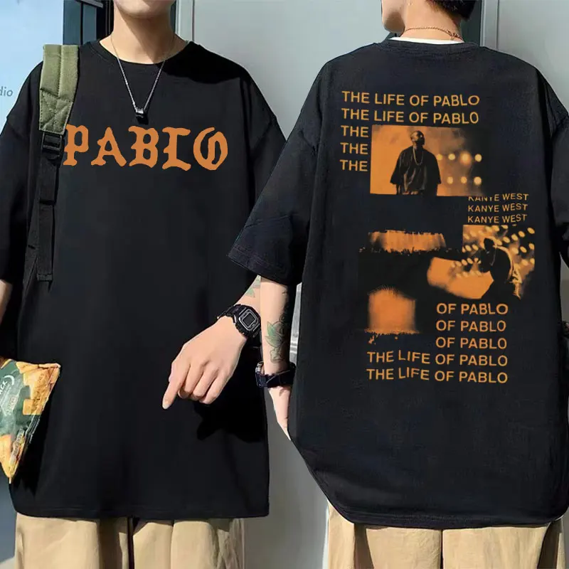 

Kanye West Pablo Graphics Print Tshirt THE LIFE OF PABLO T Shirt Summer Men Women Hip Hop Fashion Oversized Short Sleeve Tees