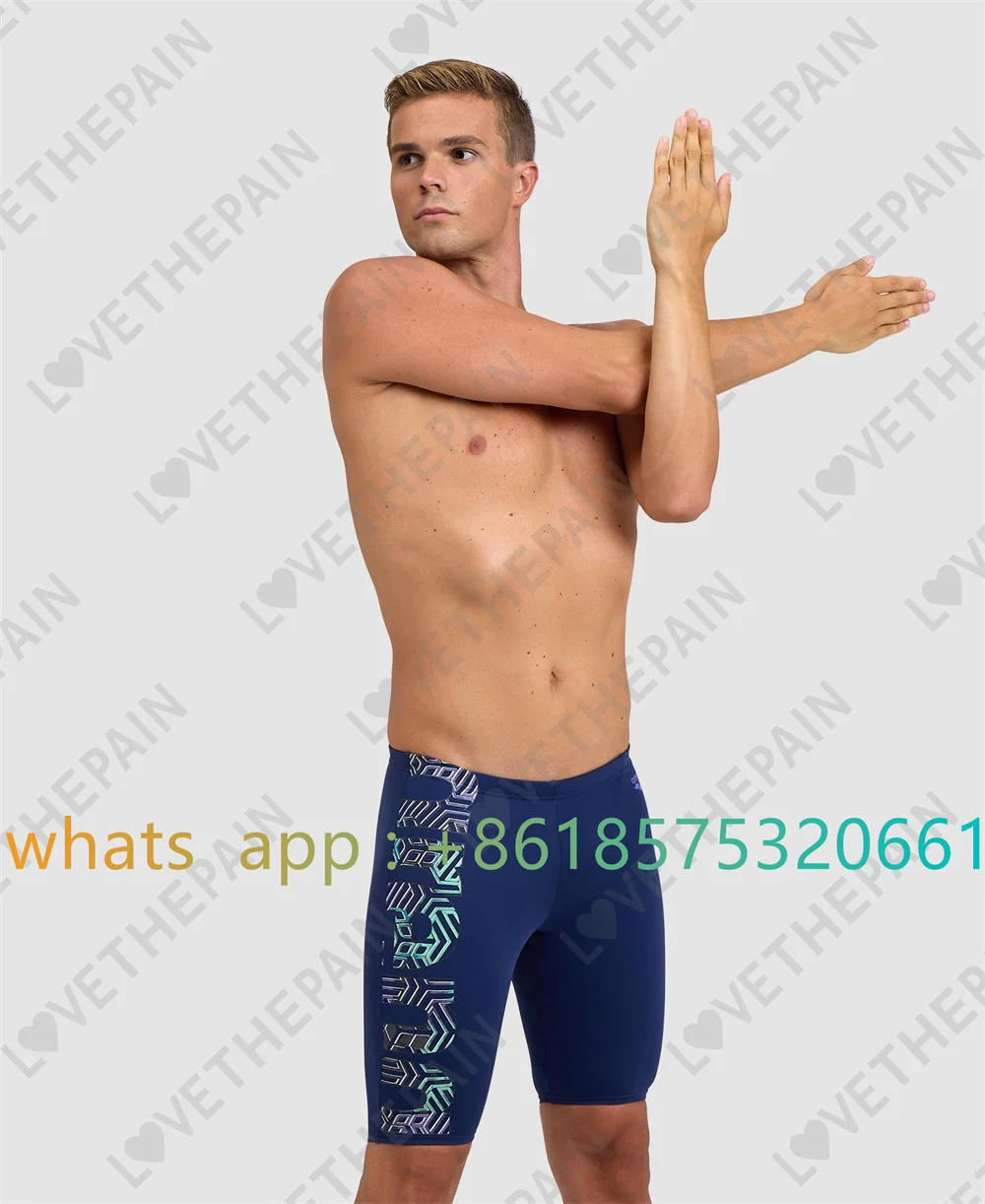 

Summer Men's Printing Swimming Tights Shorts Surfing Jammer Swimwear Beach Trunks Sports Training Trunks Quick Dry Surf Swimsuit