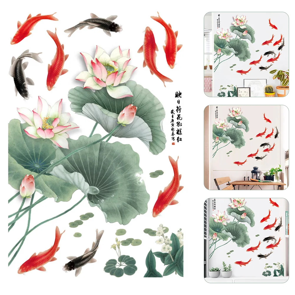 

1 лист декоративных наклеек на стену в виде лотоса, съемные настенные наклейки, домашний декор на стену