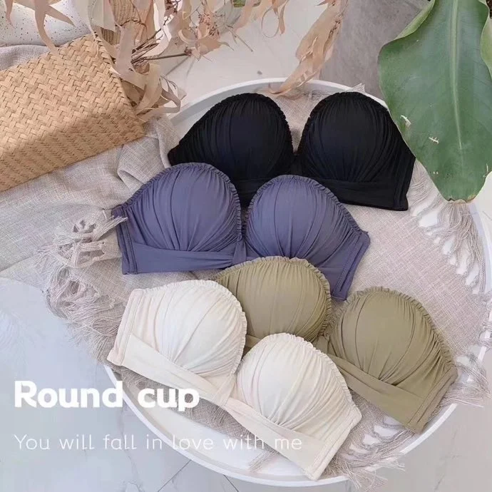 

Floating light summer a hair generation design, wrinkled surface invisible bra, no steel ring, small chest, gathered upper